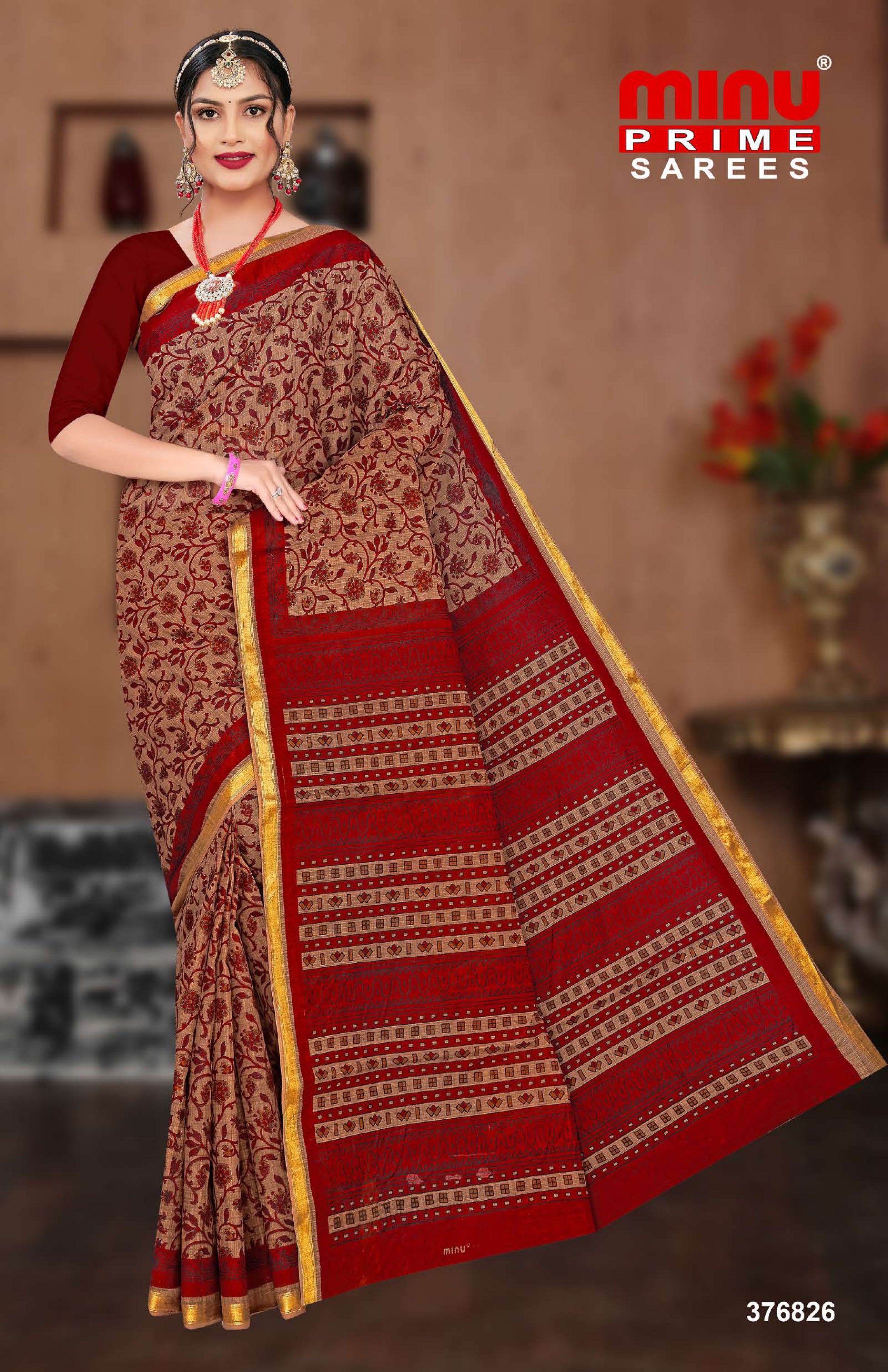 Cotton Printed Saree Sanganeri (Vol-13) - 8 Pcs Set