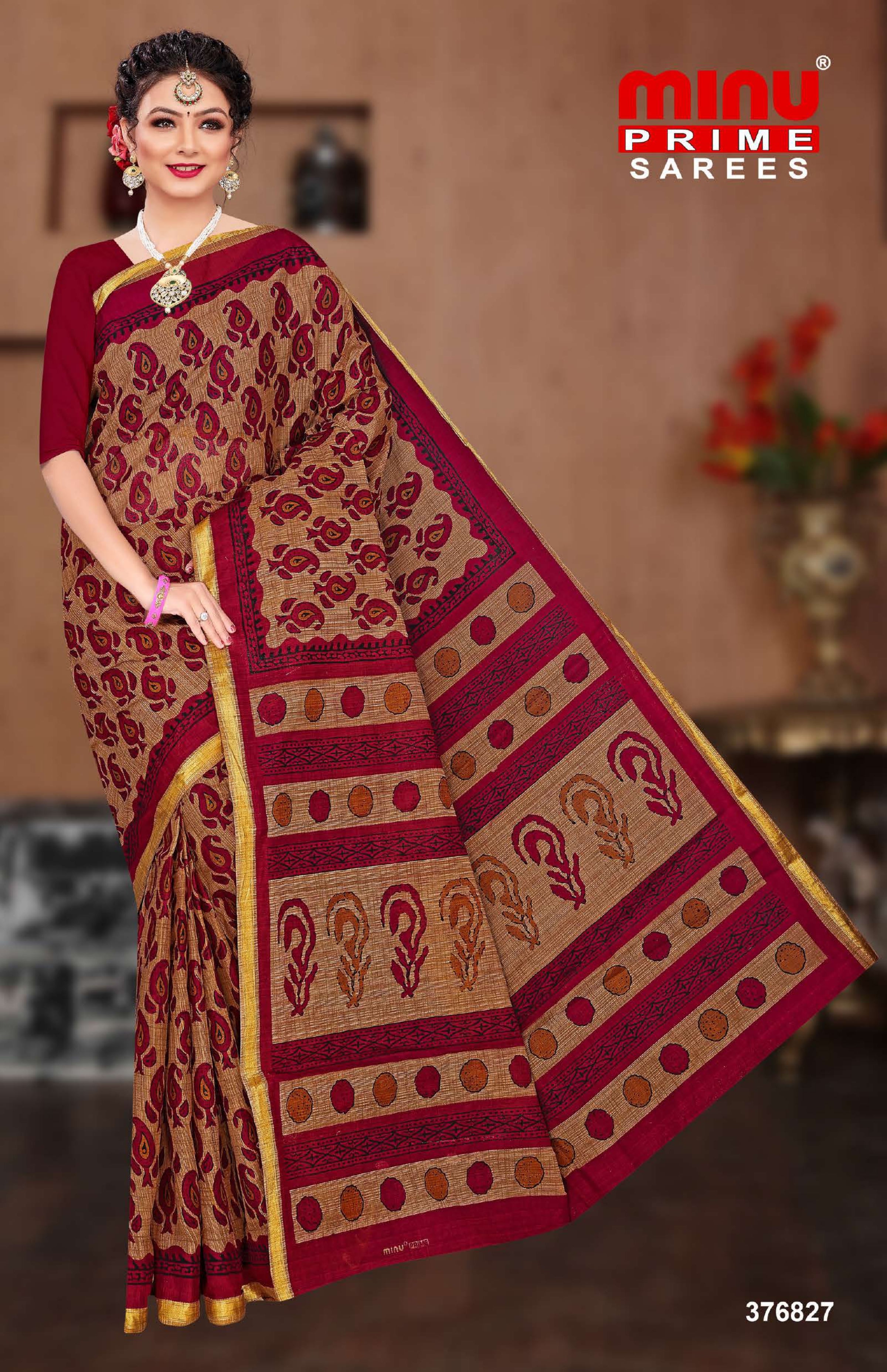 Cotton Printed Saree Sanganeri (Vol-13) - 8 Pcs Set