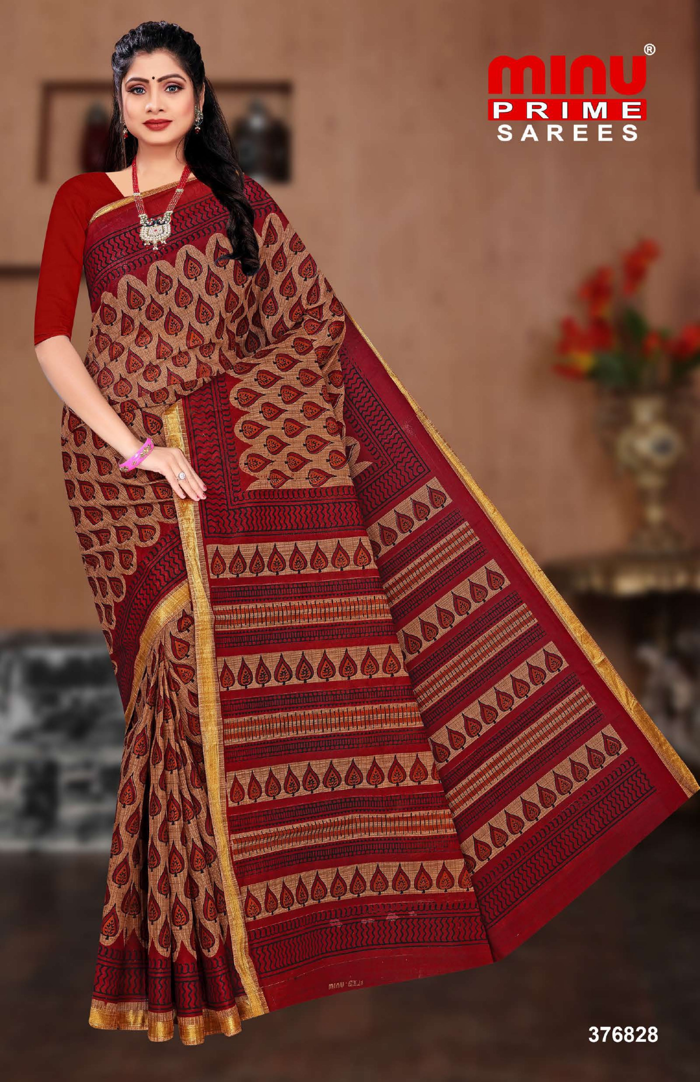 Cotton Printed Saree Sanganeri (Vol-13) - 8 Pcs Set