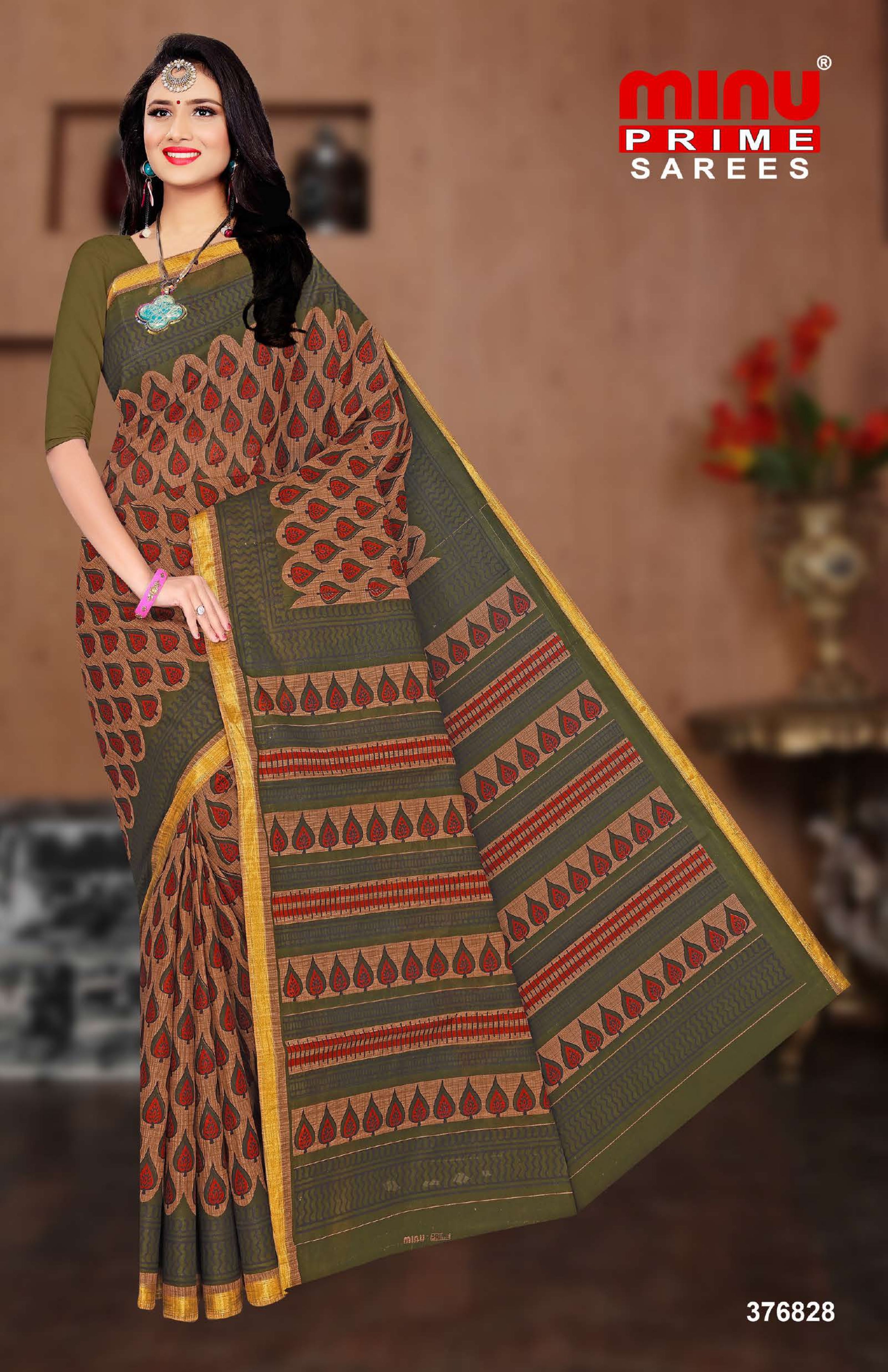 Cotton Printed Saree Sanganeri (Vol-13) - 8 Pcs Set