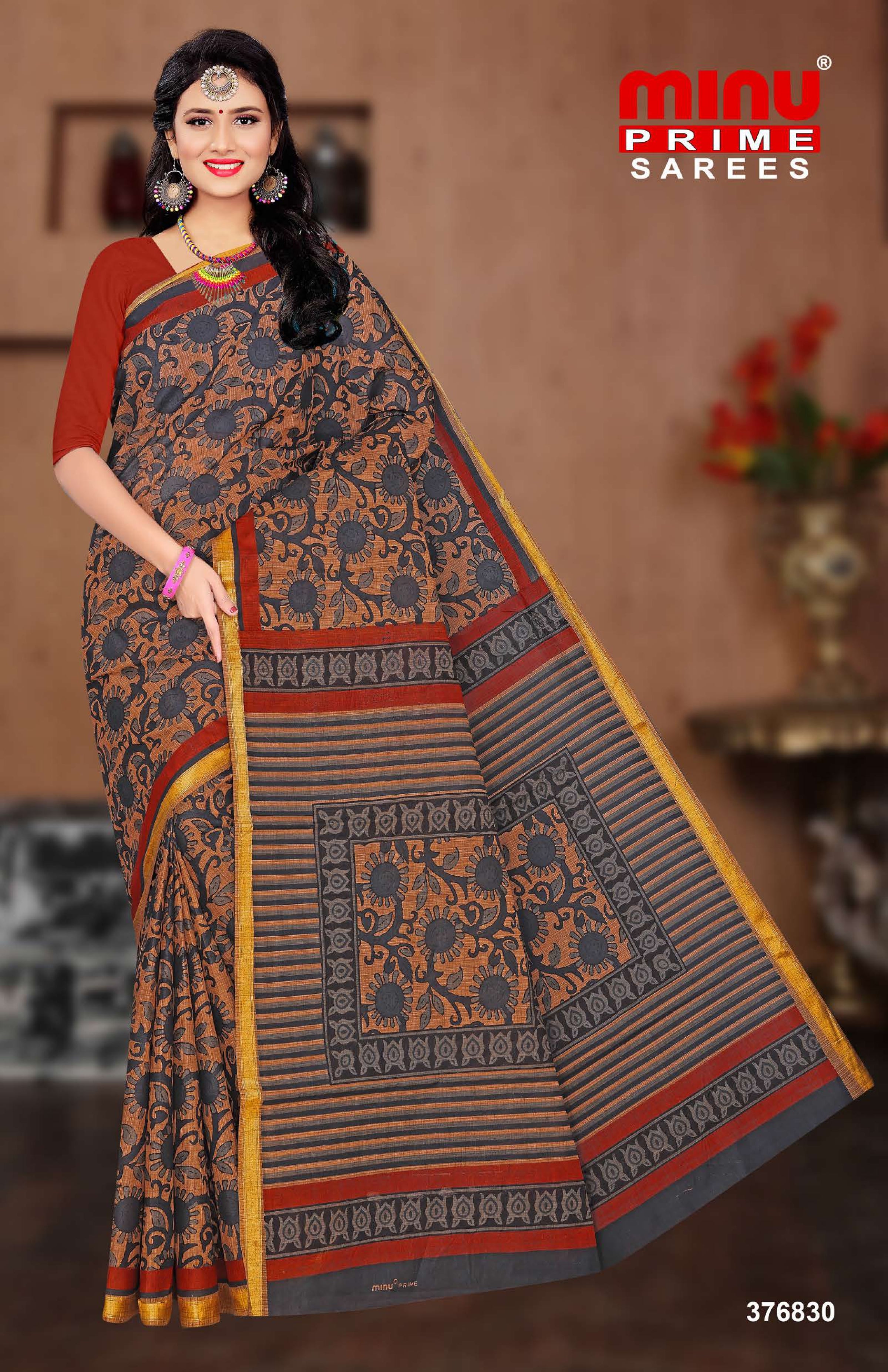 Cotton Printed Saree Sanganeri (Vol-13) - 8 Pcs Set