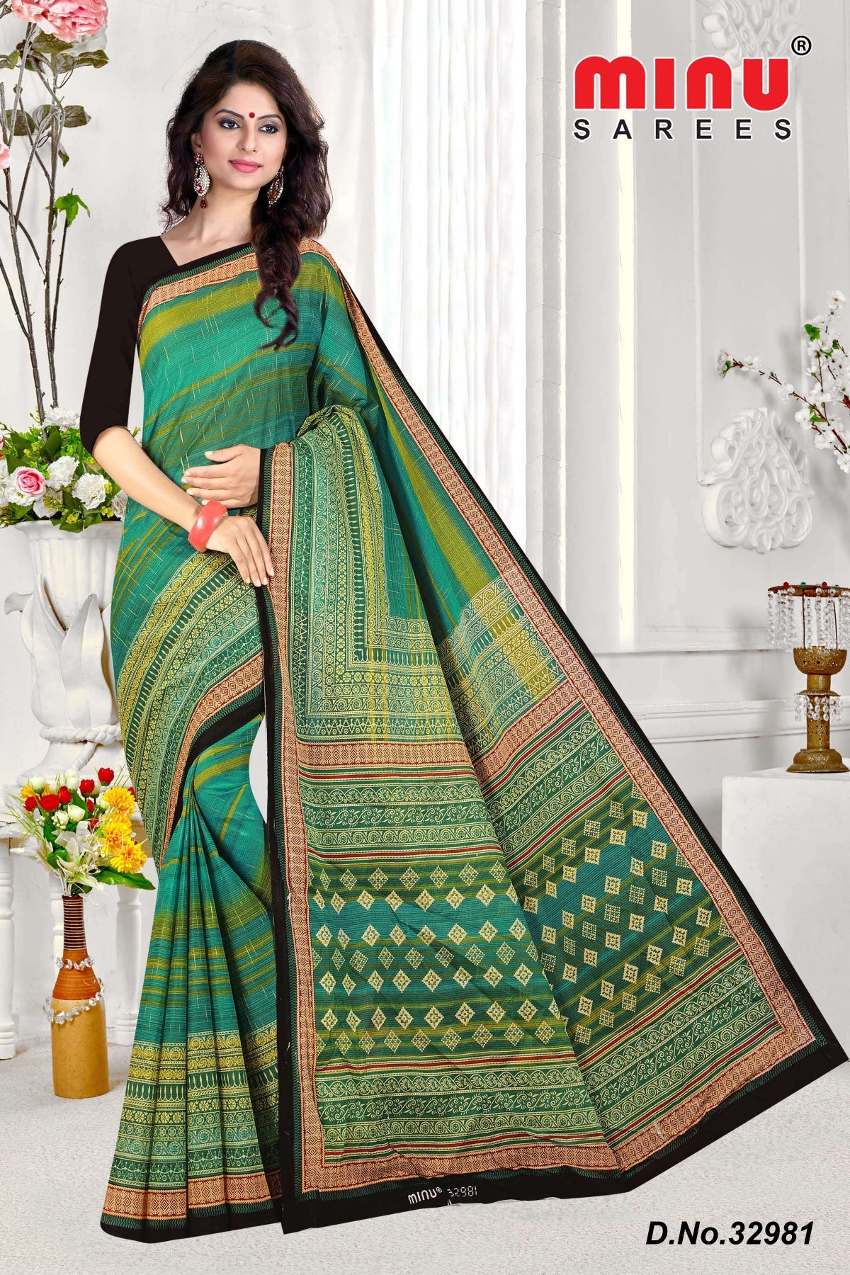 wholesale pure cotton saree wearing woman