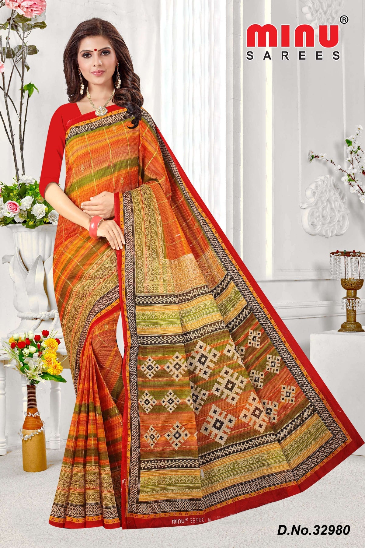 top-quality cotton printed saree at wholesale price