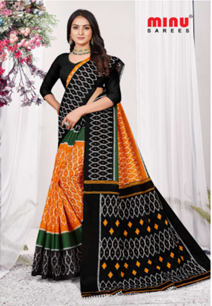 woman wearing stylish saree from printed saree manufacturer