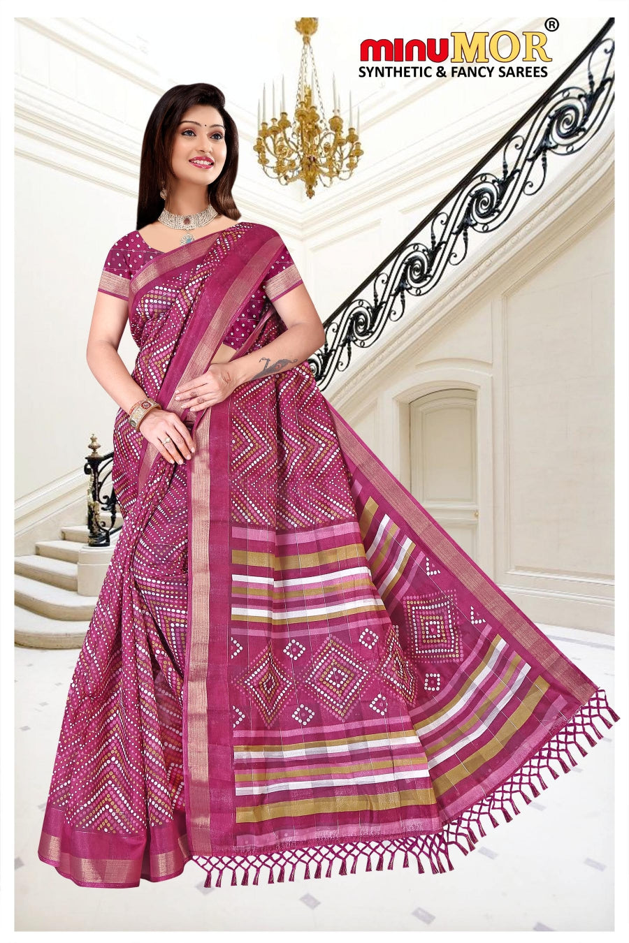 woman wearing fancy sarees for Diwali