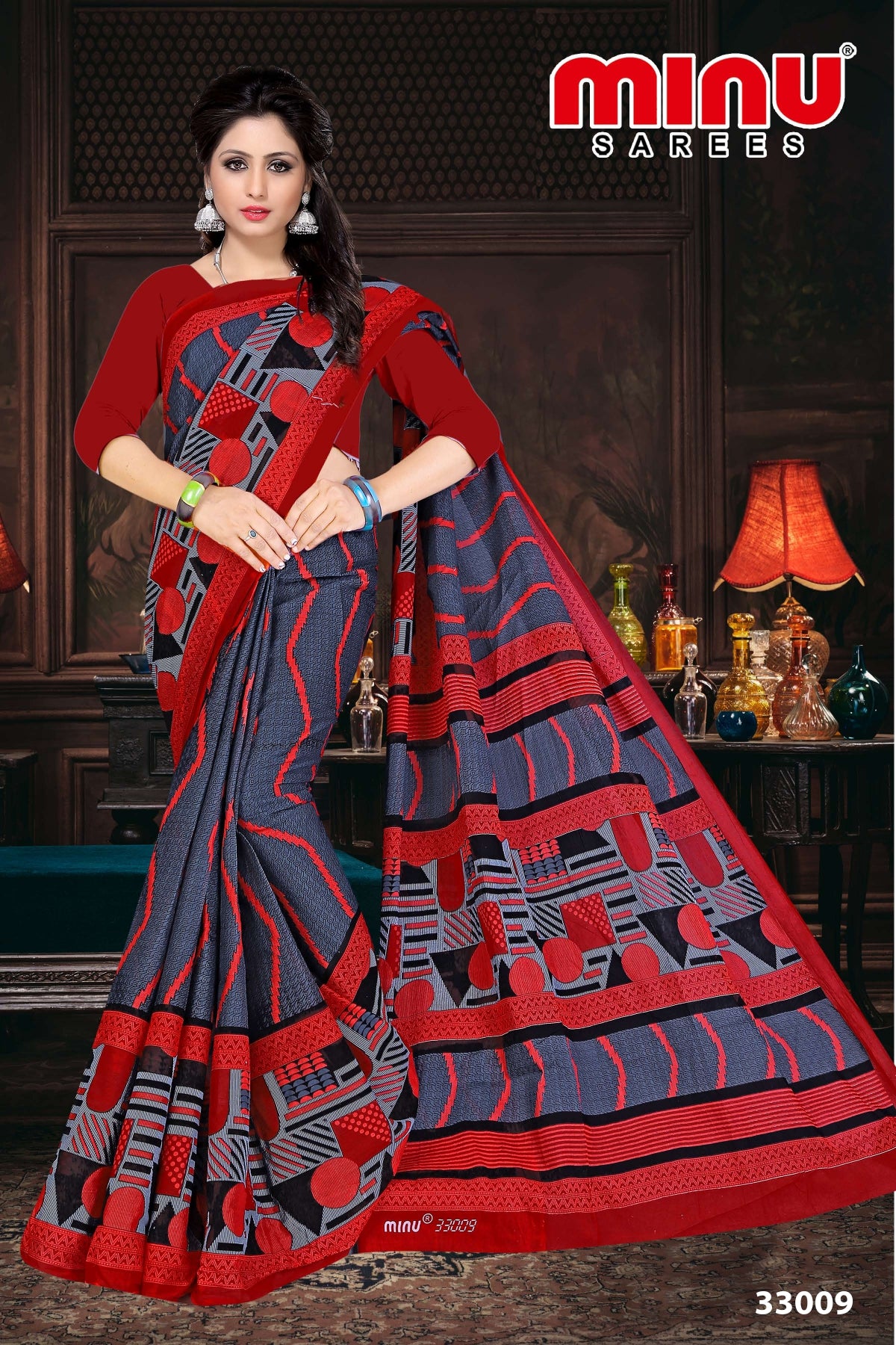 bold and classy cotton printed saree wearing woman