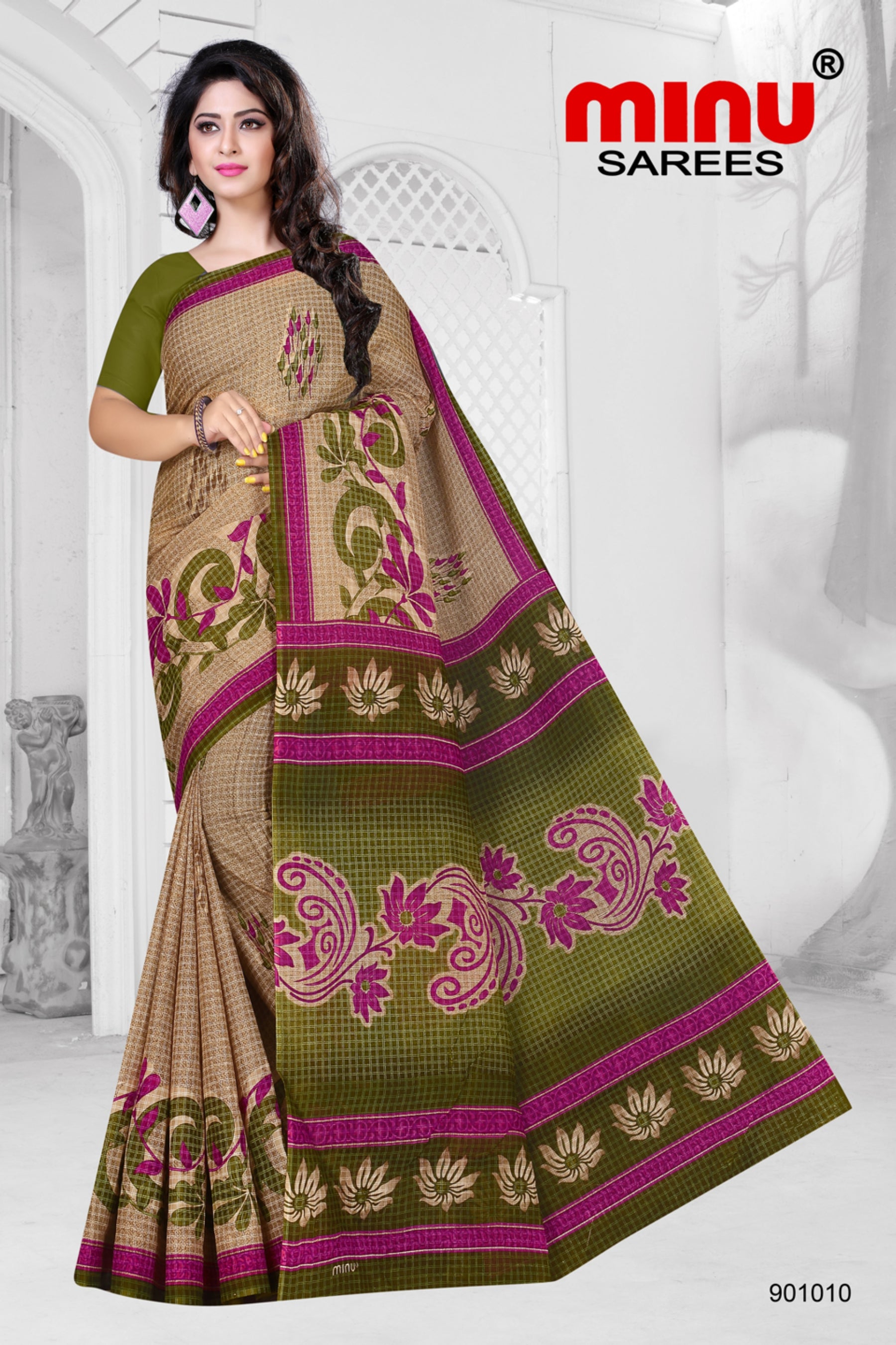 Designer printed saree for women online image