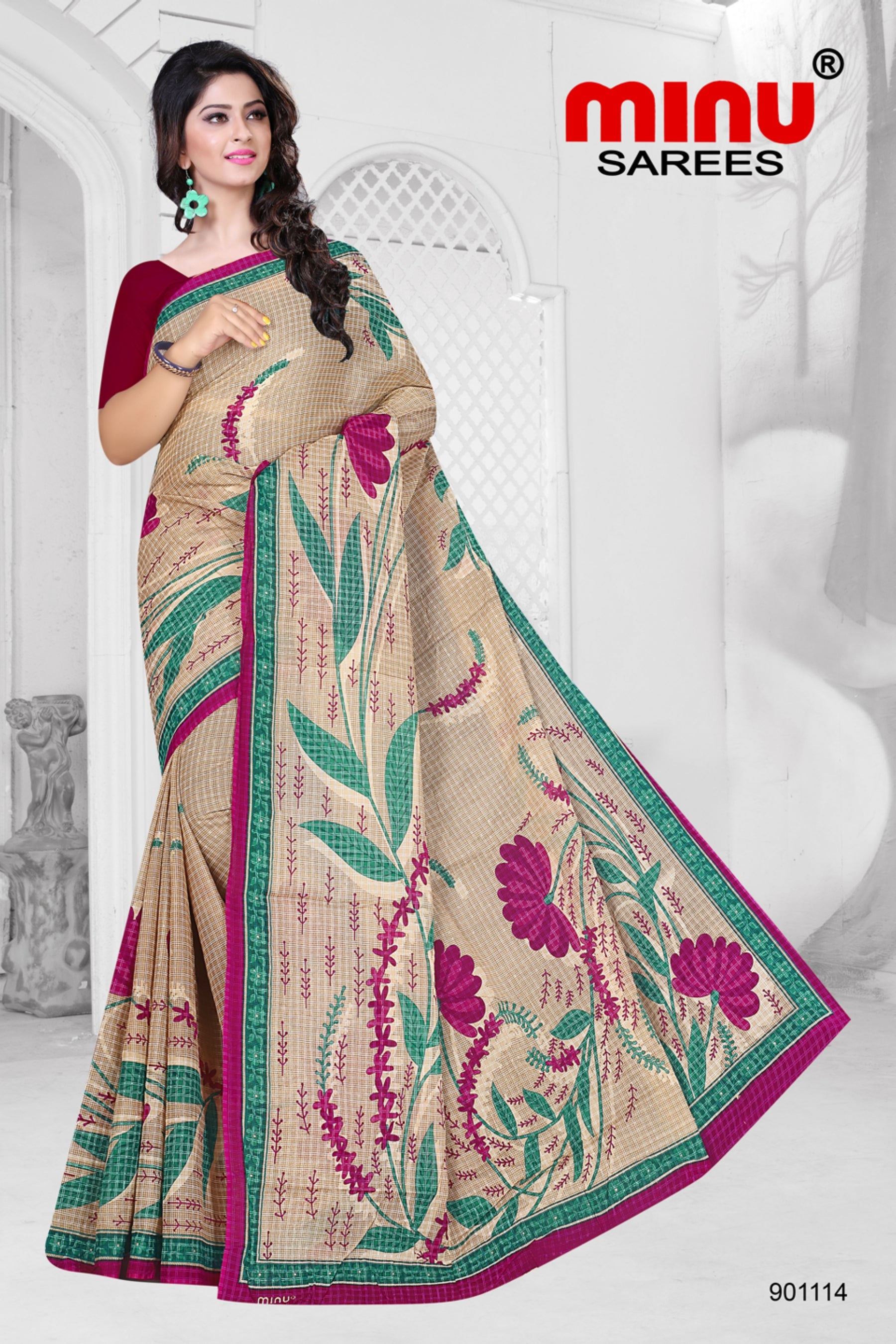 Bold and classy designer printed saree