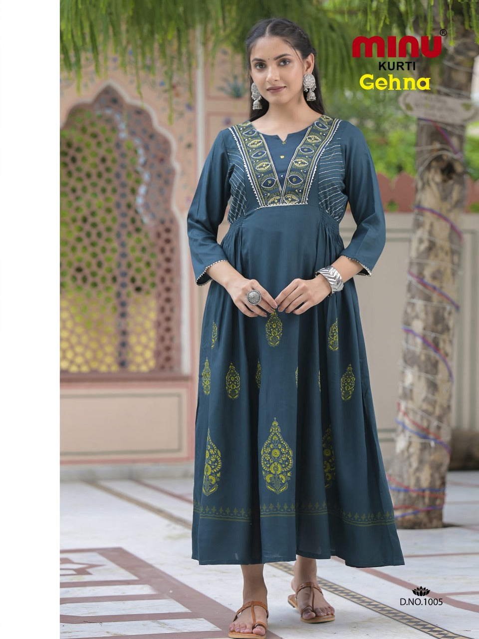 bold and classy blue wholesale Kurtis online
