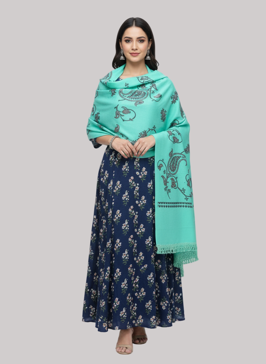 Woolen Designer Shawl Phulkari (Special Rate) - Assorted 10 Pcs Set