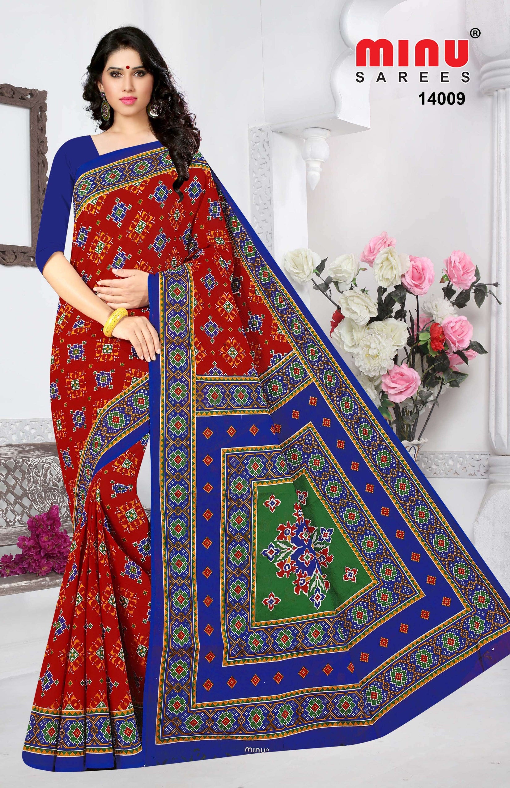 Best printed saree wearing woman wholesale online
