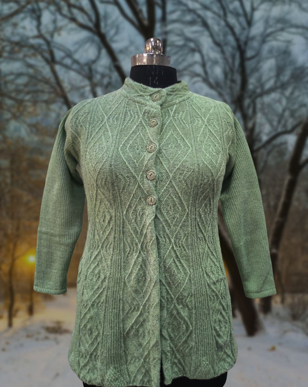 ladies winter wear wholesale in green color 
