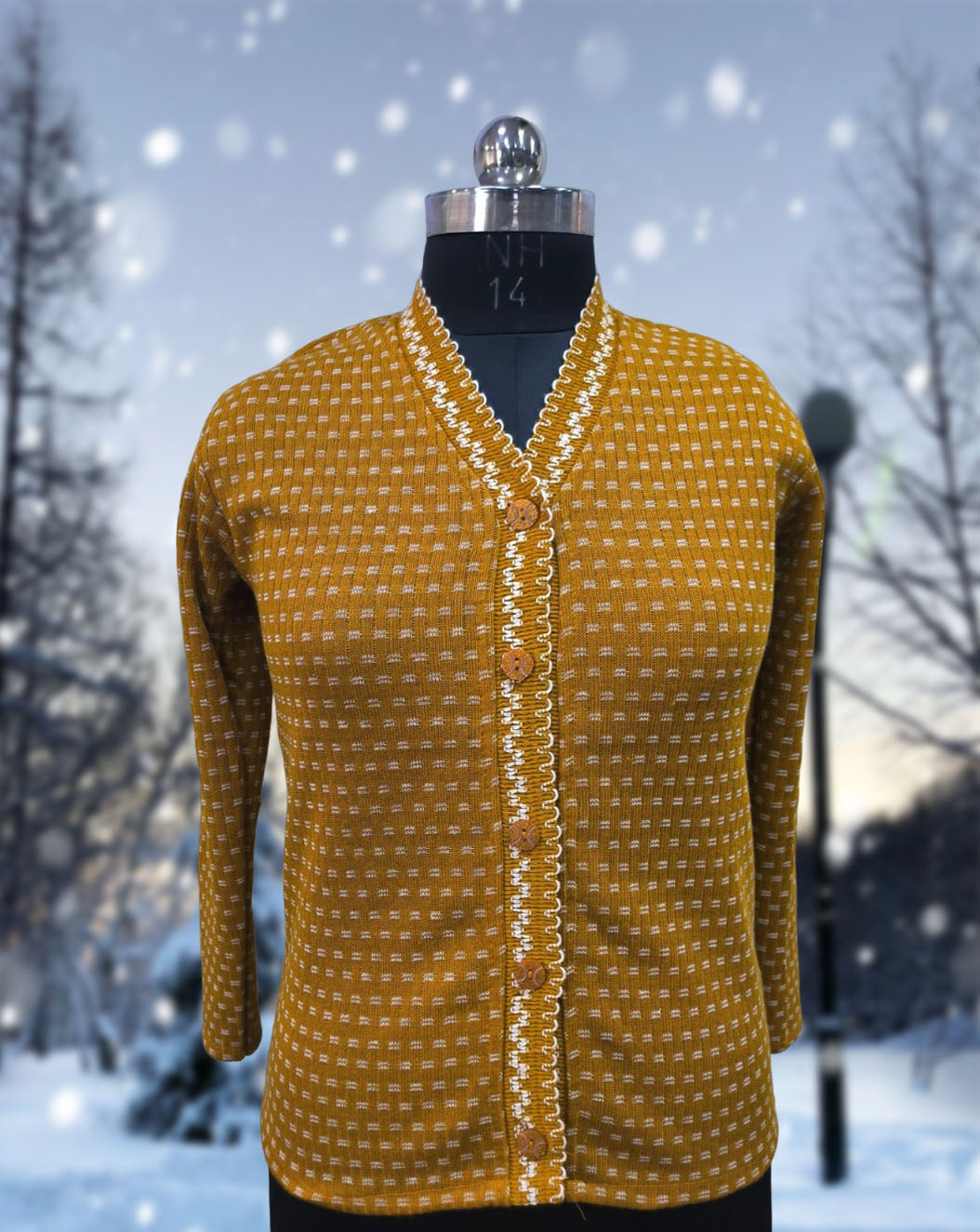latest collection of women sweater wholesale in mustard yellow