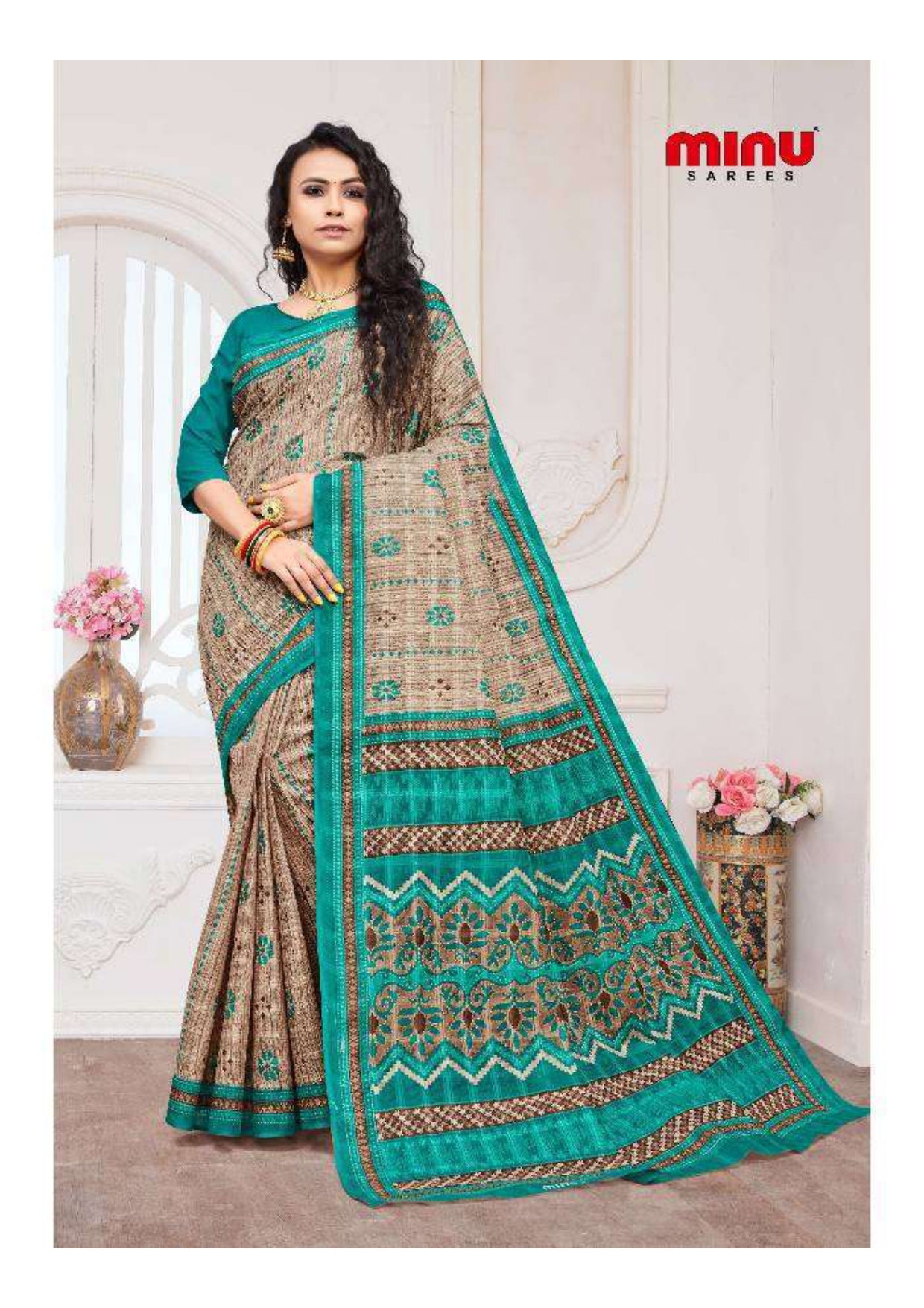 Fit for all occasion printed saree wearing woman image