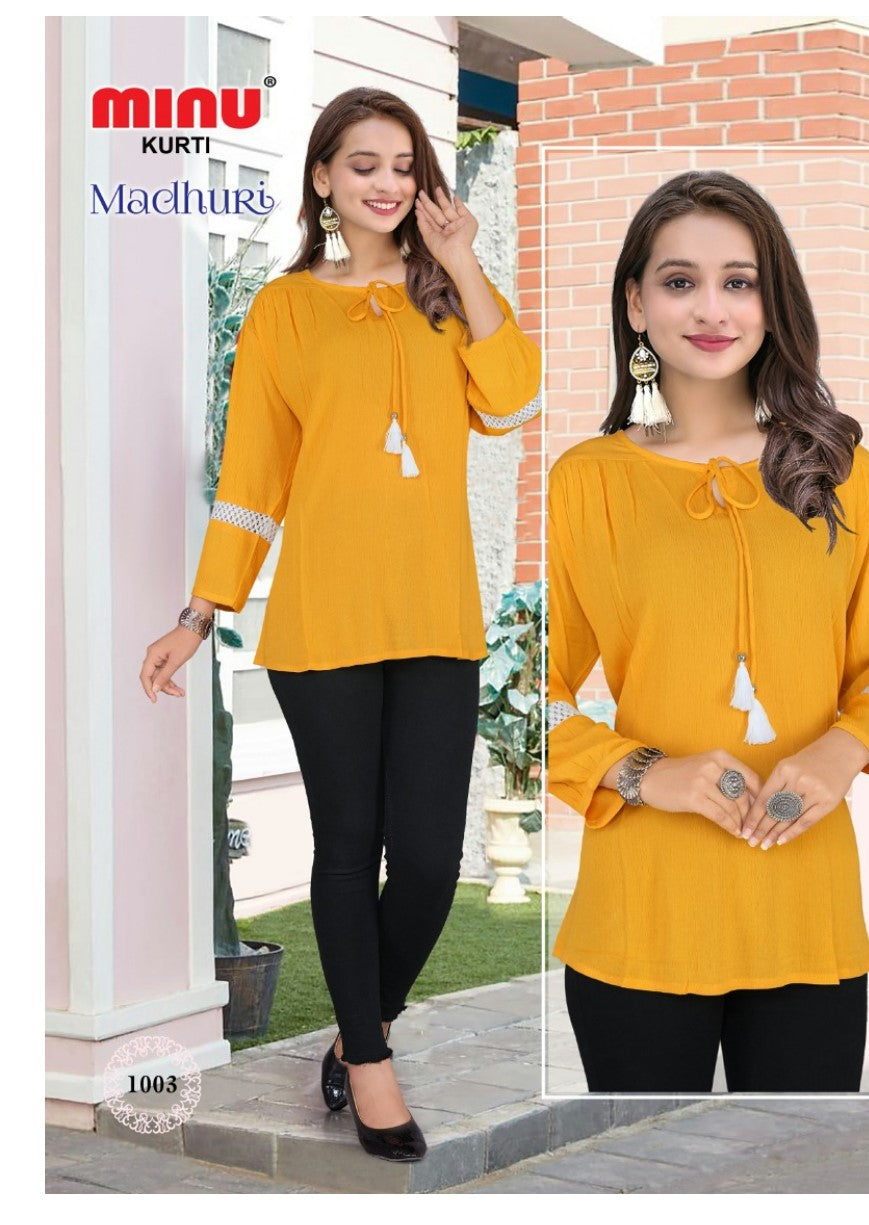 Yellow women's kurti for retail online