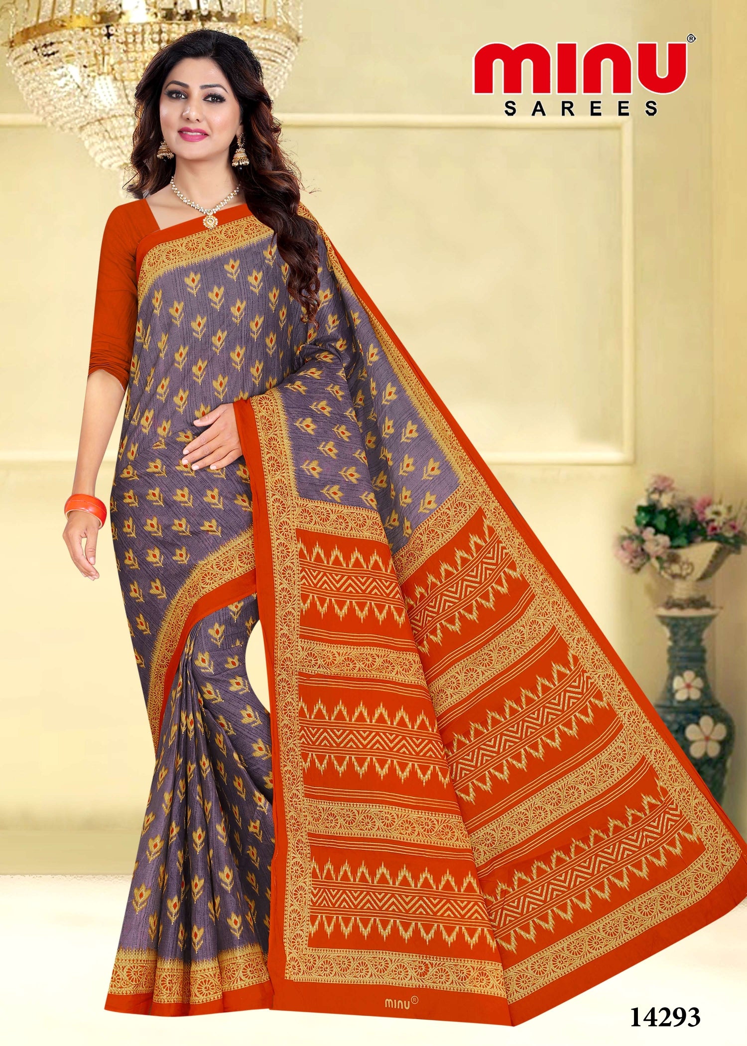 woman wearing printed saree 