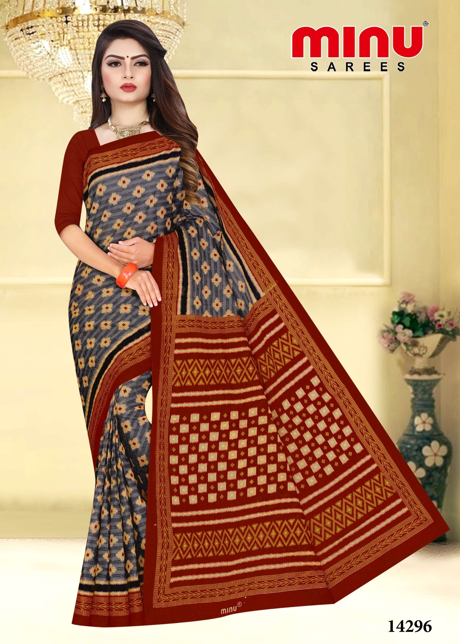 best designing printed saree for woman