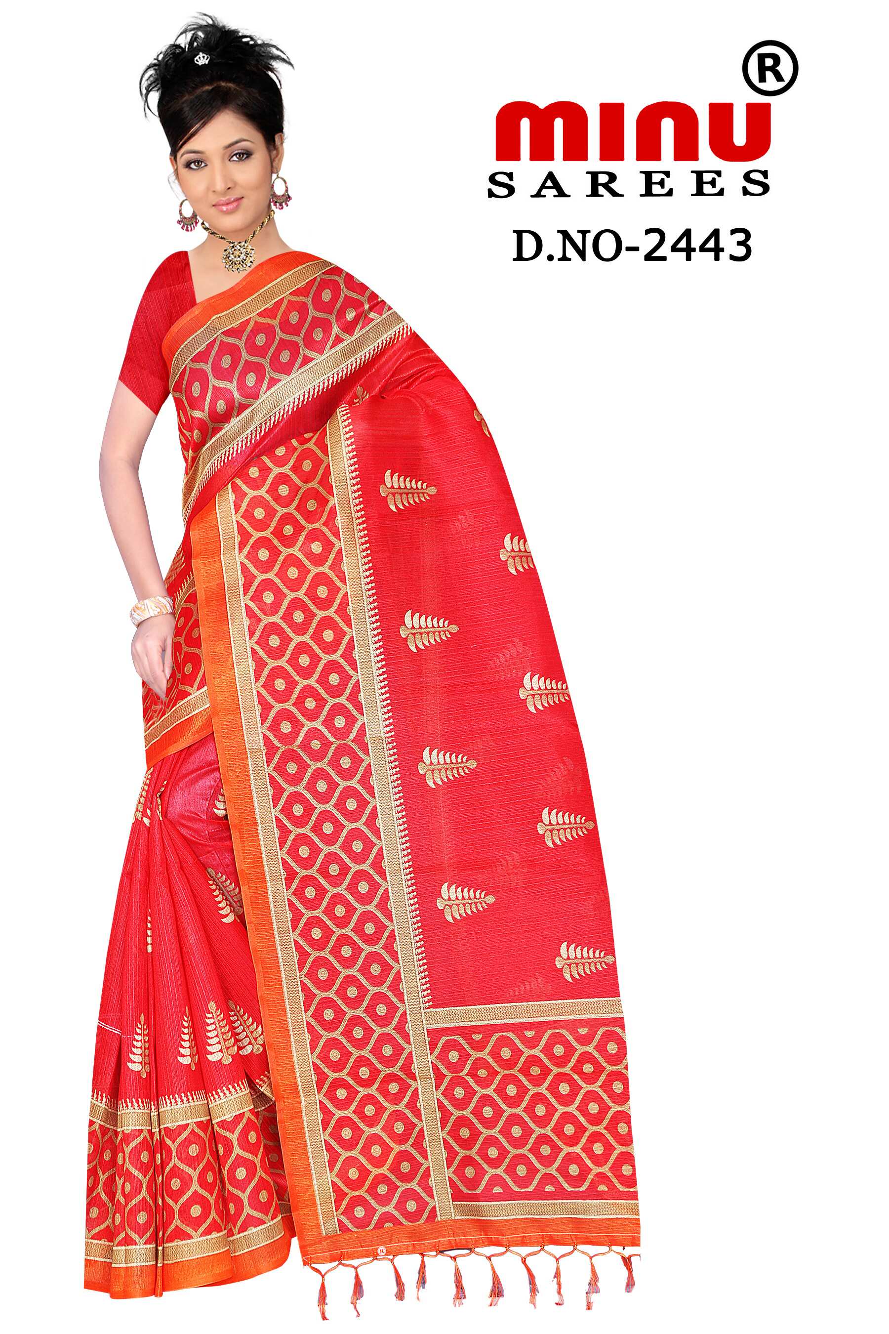 Fancy saree wearing women posing in image